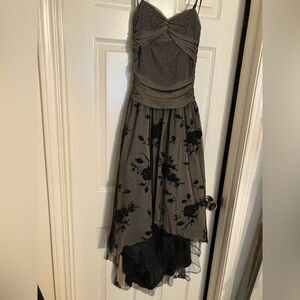 Roberta Black and Tan High Low Dress